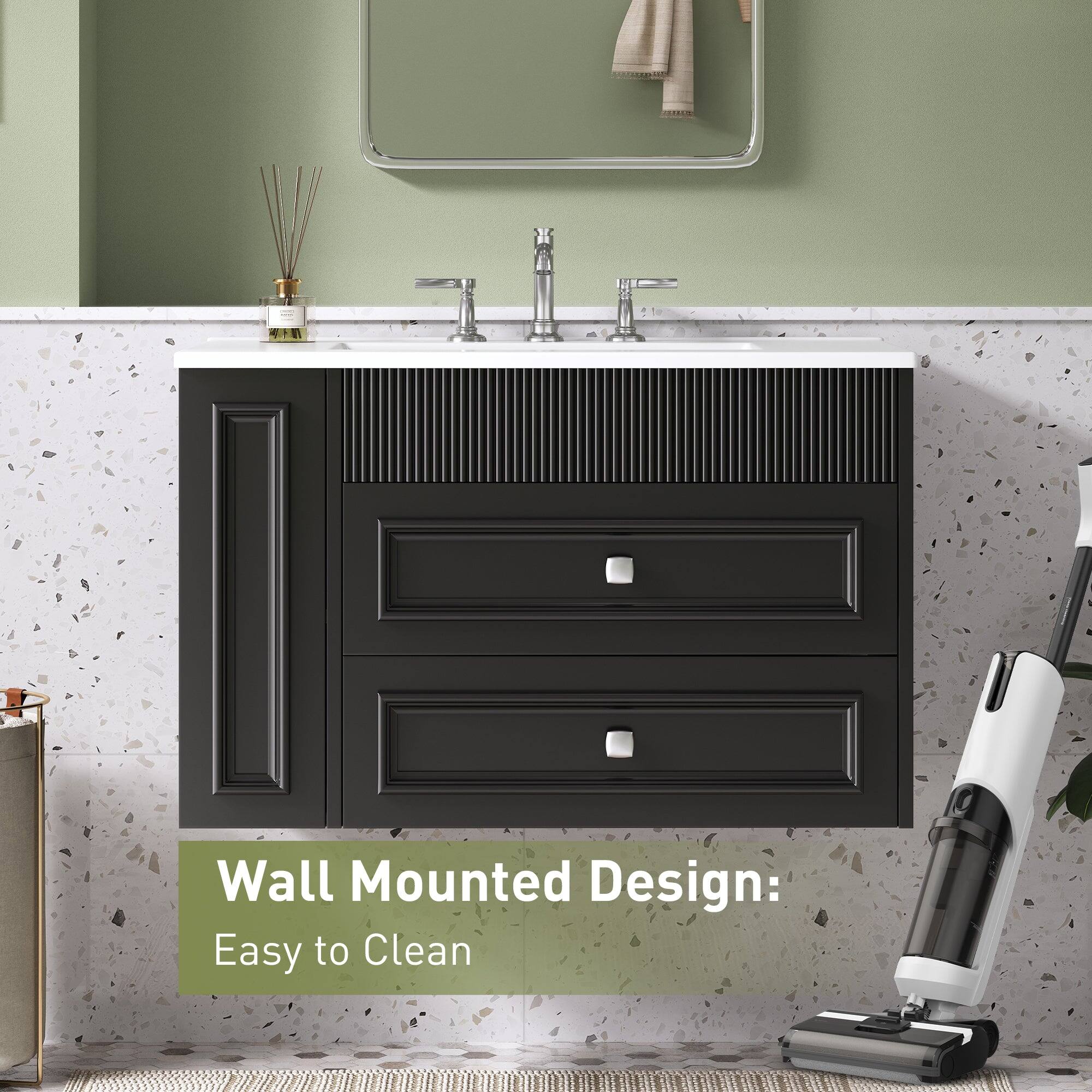 Wall Mounted Design: Easy to Clean