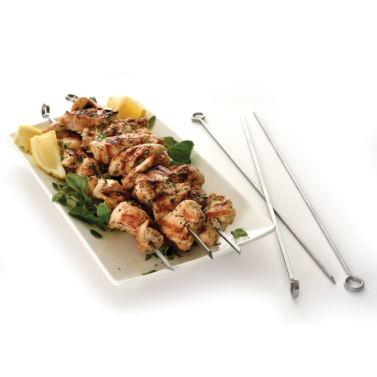 Alt View 4. Norpro - Stainless Steel 12-Inch Barbeque Skewers, Set of 6 - Silver.