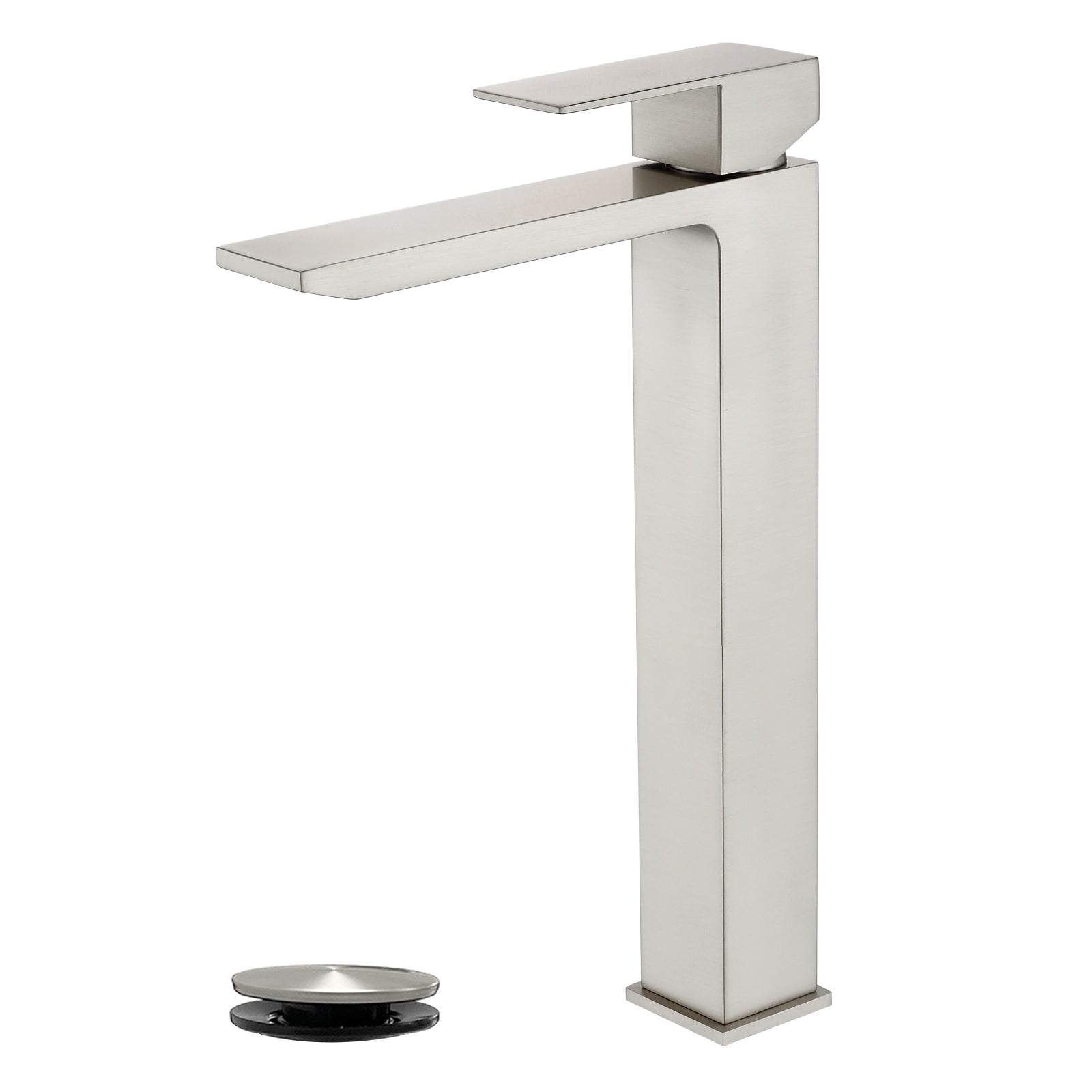 Front. Boyel Living - Brushed Faucet SUS304 Waterfall Spout cUPC Cartridge 60cm Supply Line Pop Up Drain - Brushed Nickel.