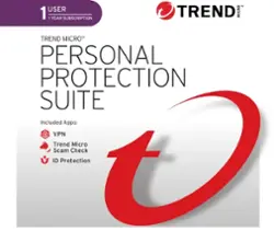 Trend Micro - Personal Protection Suite ScamCheck + Identity Protection+ VPN (1-Device) (1-Year Subscription) - Android, Apple iOS [Digital] - Front_Zoom