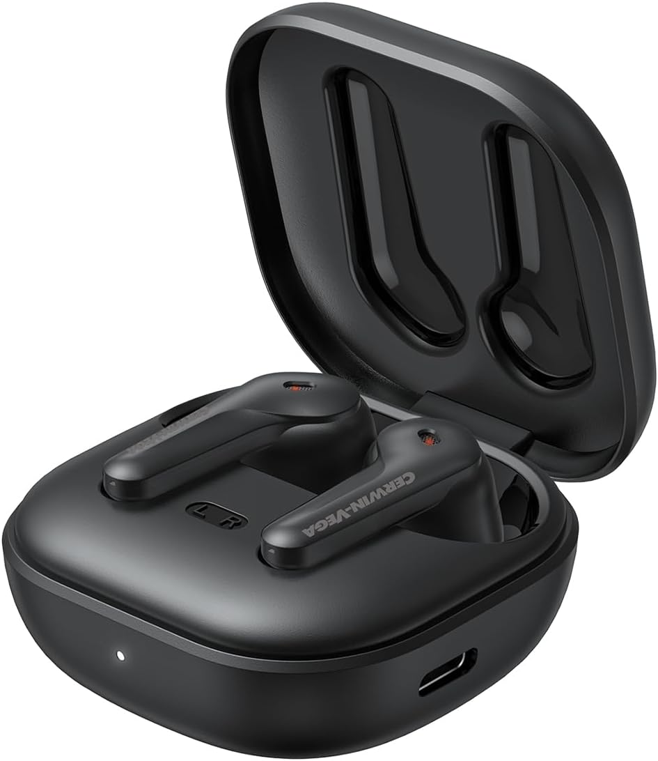 Angle. Cerwin Vega - Cerwin Vega - EB1 VegaBuds Wireless Earbuds - Black.
