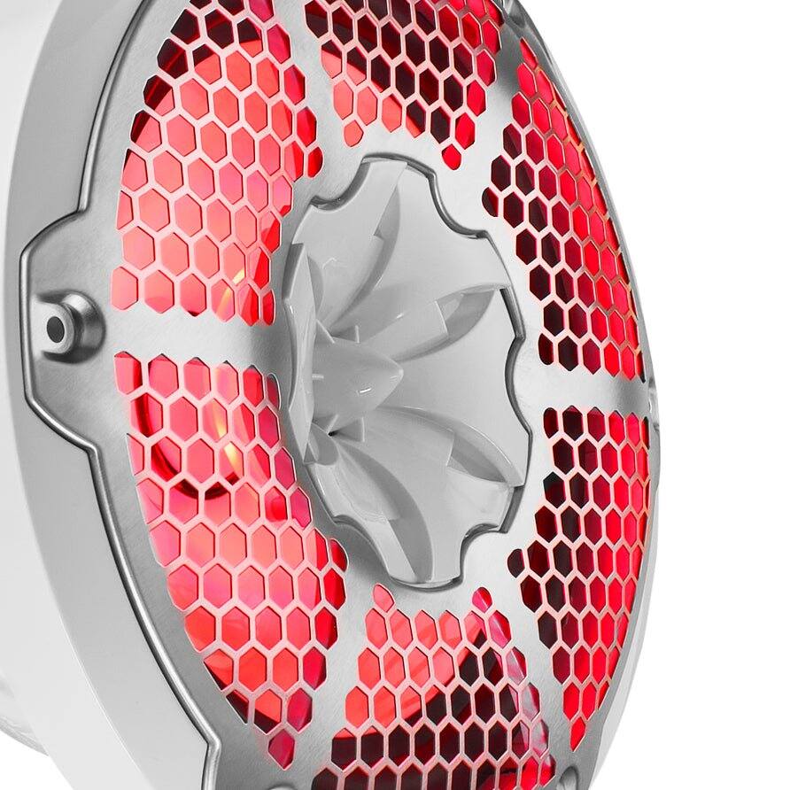 Alt View 1. DS18 Audio - NXL 10" 2-way Coaxial Speaker with RGB LED Lights, Built-in Driver and Grille (Pair), 200W RMS 4-Ohm - White.