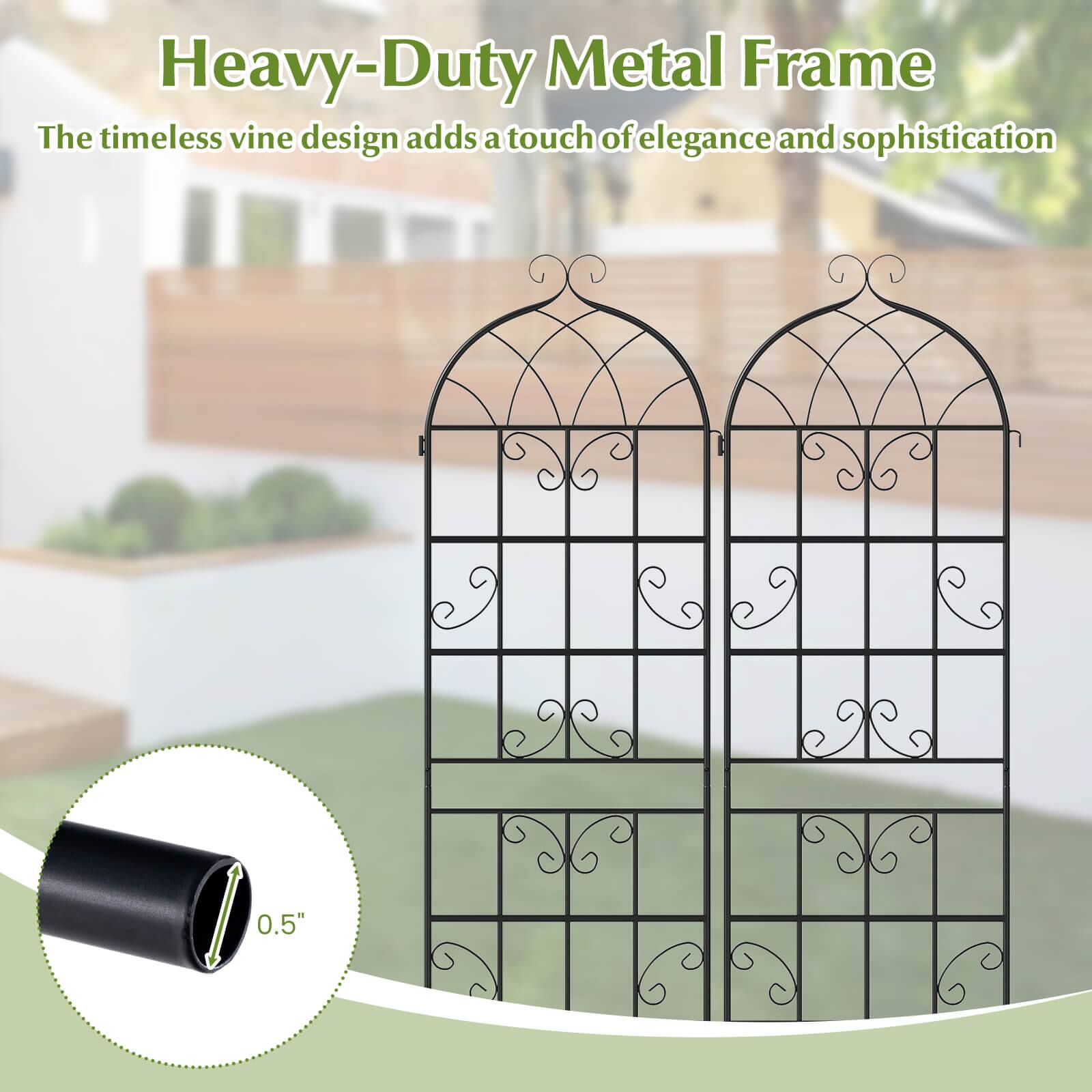 Heavy-Duty Metal Frame  
The timeless vine design adds a touch of elegance and sophistication  
0.5"