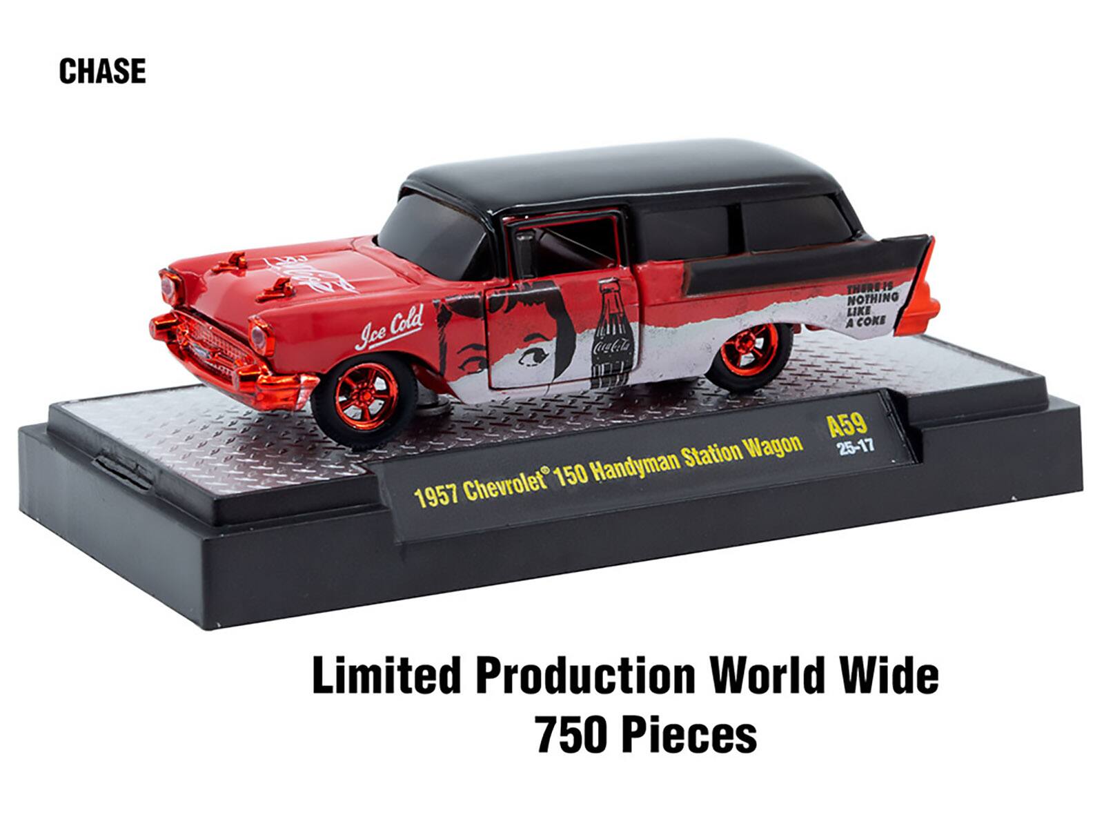 CHASE  
Ice Cold Coca-Cola  
There's Nothing Like a Coke  
1957 Chevrolet 150 Handyman Station Wagon  
A59 25-17  
Limited Production World Wide  
750 Pieces