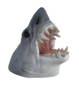 Zeckos - Parched Predator Shark Head Wine Bottle Holder - Gray