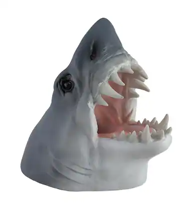 Front. Zeckos - Parched Predator Shark Head Wine Bottle Holder - Gray.