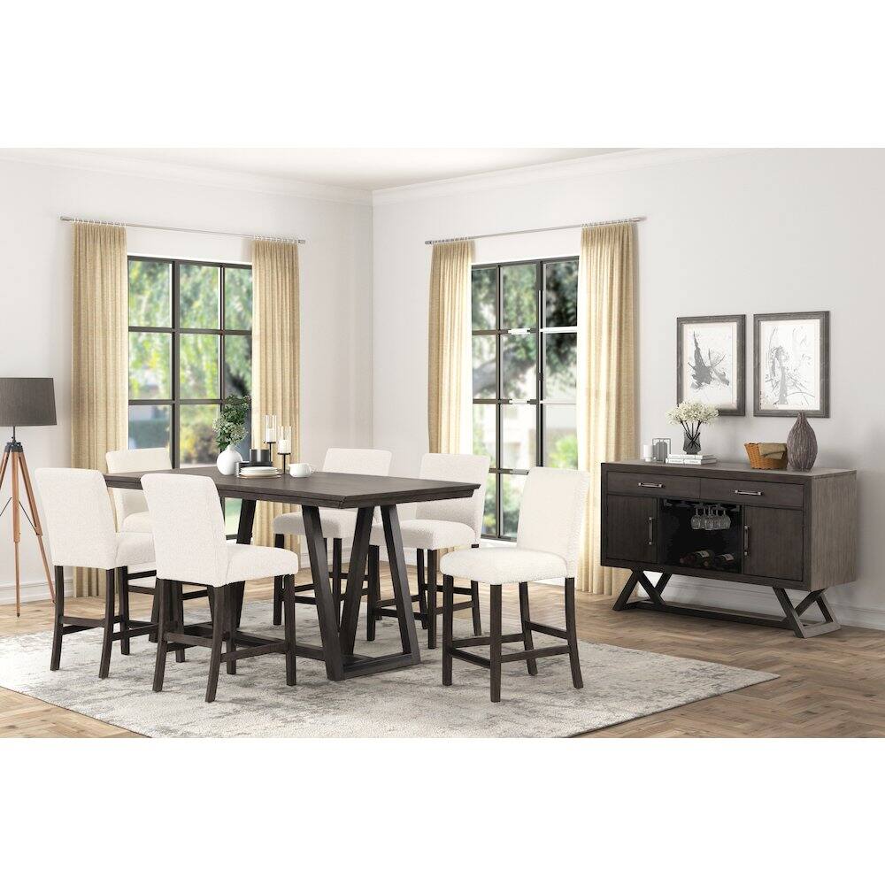 Alt View 4. New Classic Furniture - High Line Upholstered Counter Chair (Set of 2) - White.