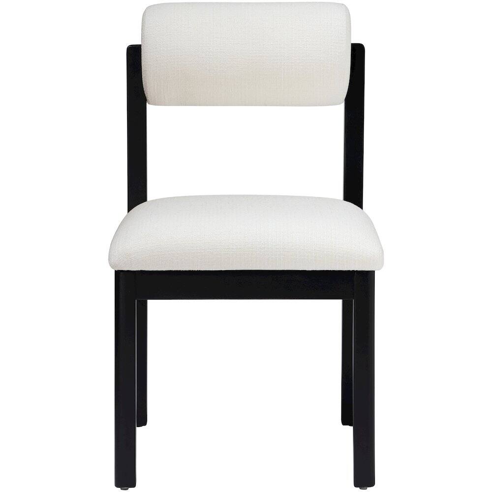 Alt View 2. Meridian Furniture - Roundhill Cream Linen Textured Fabric Upholstered Dining Chair, Set of 2 - Cream.