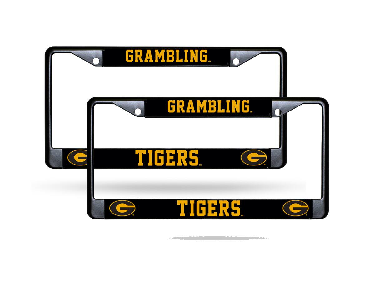 Grambling State Tigers Black Metal License Plate Frame - Set of 2 Frames