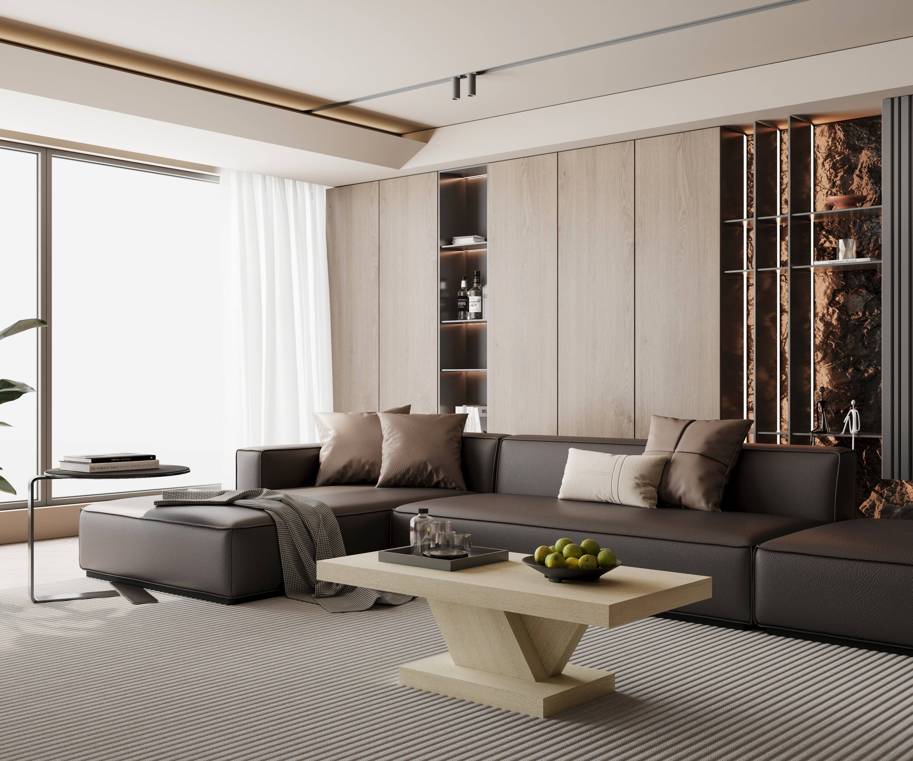 Alt View 2. Loheer - Loheer 47 Inch Modern Cross Leg Coffee Table Oak Wash Center Table Solid Wood Veneer X-Shape Living Room Furniture - Imitative Oak.
