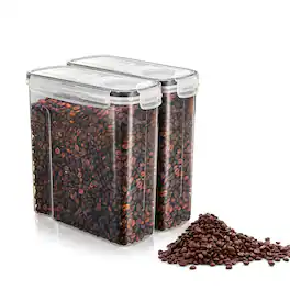 Sorbus - Plastic 2-Pack Airtight Coffee Bean Storage Container Set with Easy-Access Lids - Keeps Coffee Fresh - Clear