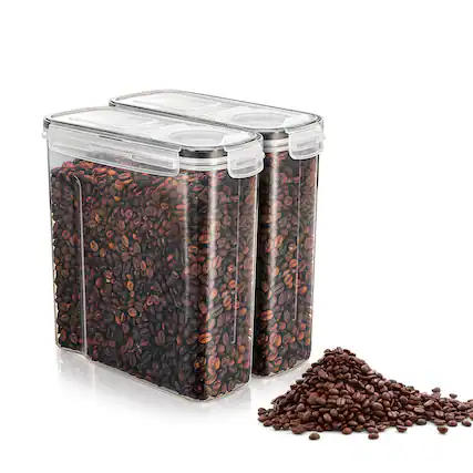 Front. Sorbus - Sorbus Clear Plastic 2-Pack Airtight Coffee Bean Storage Container Set with Easy-Access Lids - Keeps Coffee Fresh - Clear.