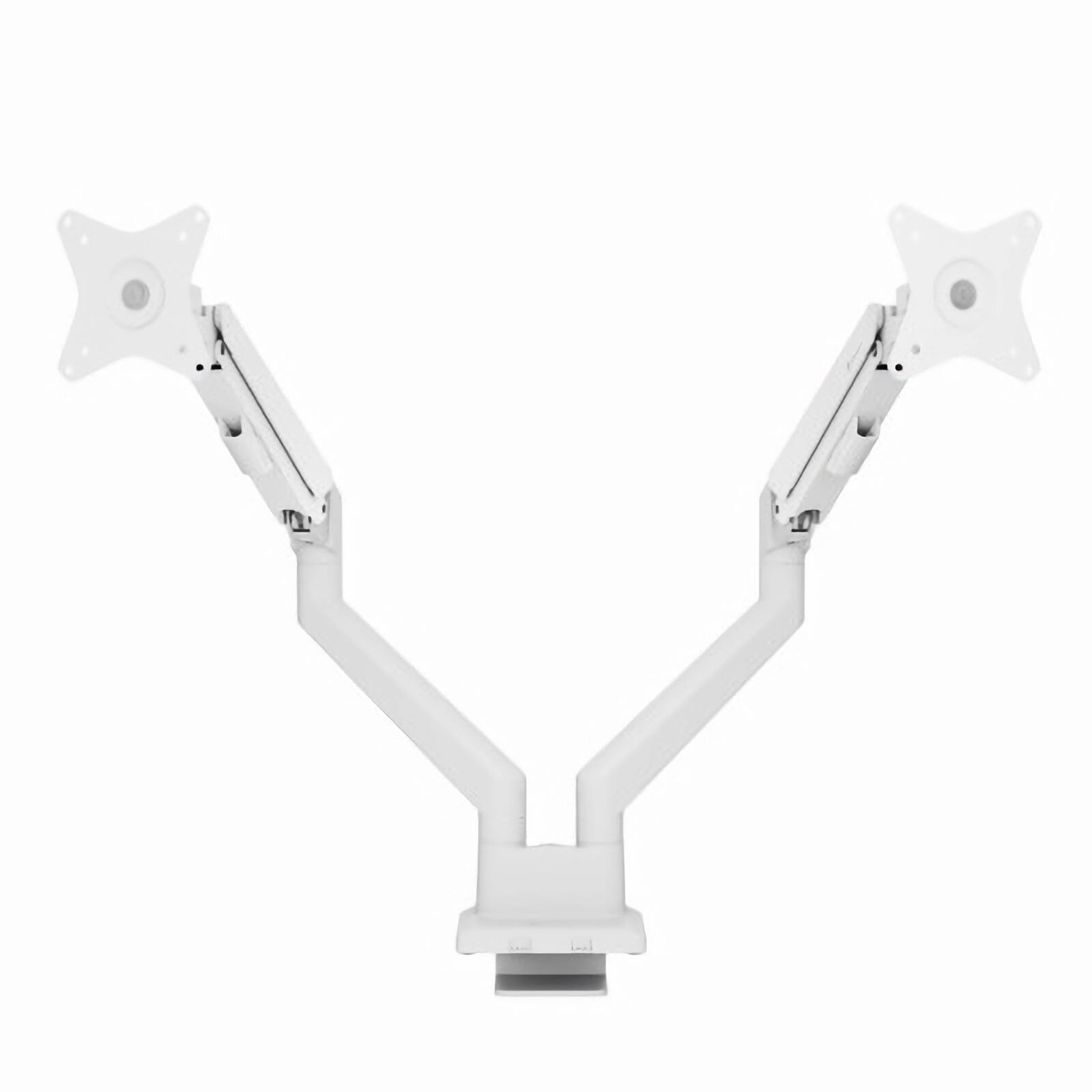 Alt View 2. Arozzi - Arozzi Alzare Neo Duo Gas Spring Dual Monitor Arm – Adjustable Dual Monitor Holder – White - White.