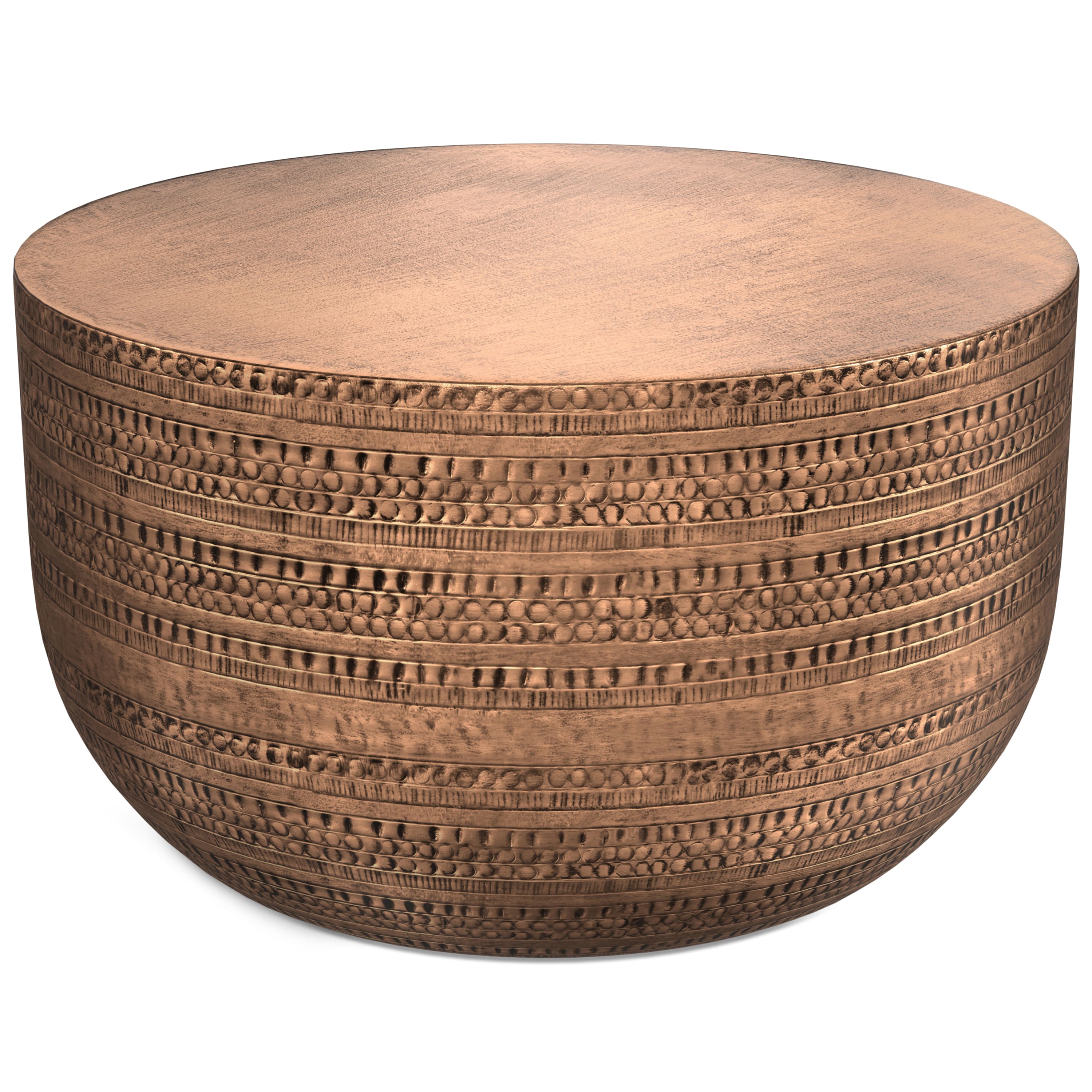 Front. Simpli Home - Johnsen Metal Coffee Table - Antique Copper.
