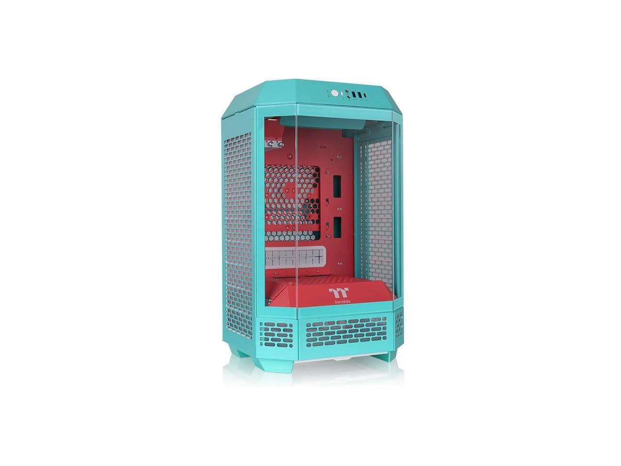 Thermaltake - Tower 250 mITX; 2x120mm Fans; 360mm Rad; 360mm GPU; Dual Chamber; Mint Strawberry - Mint Strawberry