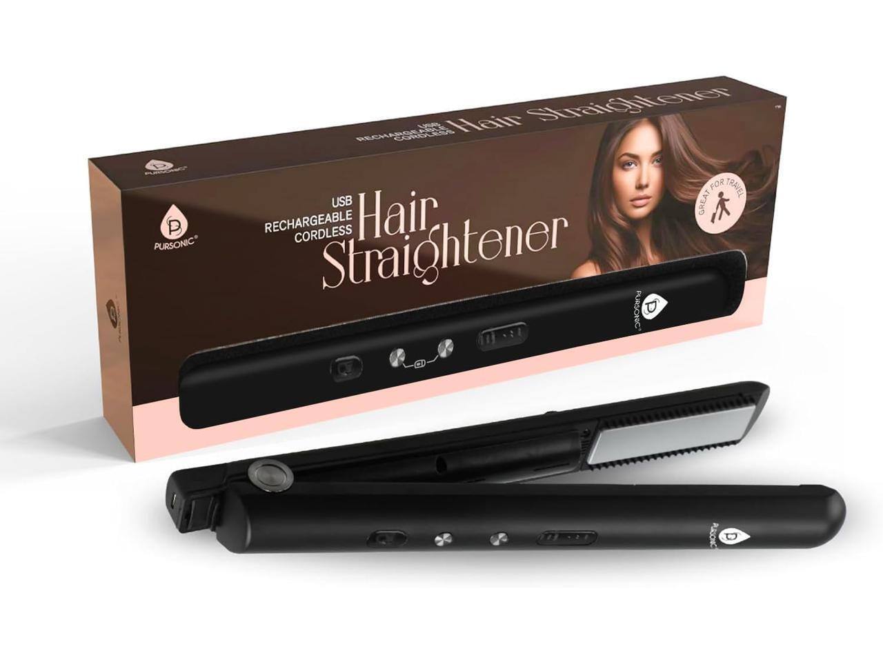 PURSONIC Rechargeable Cordless Hair Straightener for Travel USB Great Rechargeable Cordless Hair Straightener