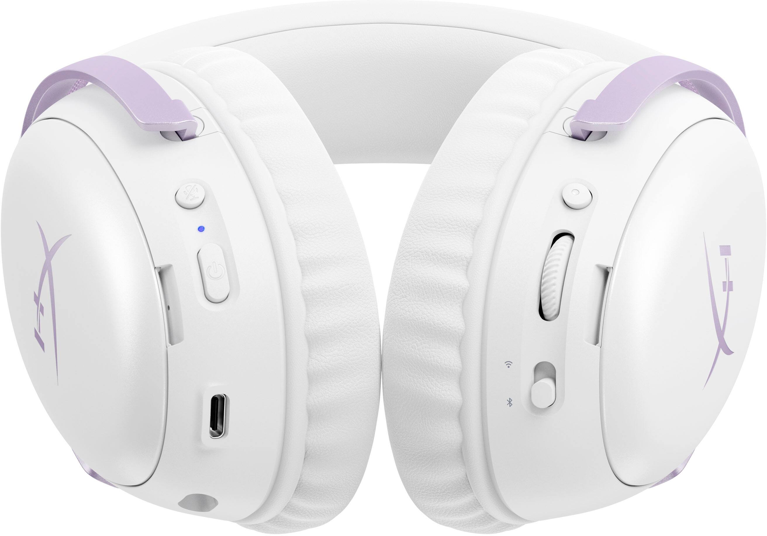 Alt View 2. HyperX - Cloud III S Wireless Gaming Headset for PC, PS5, PS4, Nintendo Switch, Mac, and Mobile - White/Lavender.