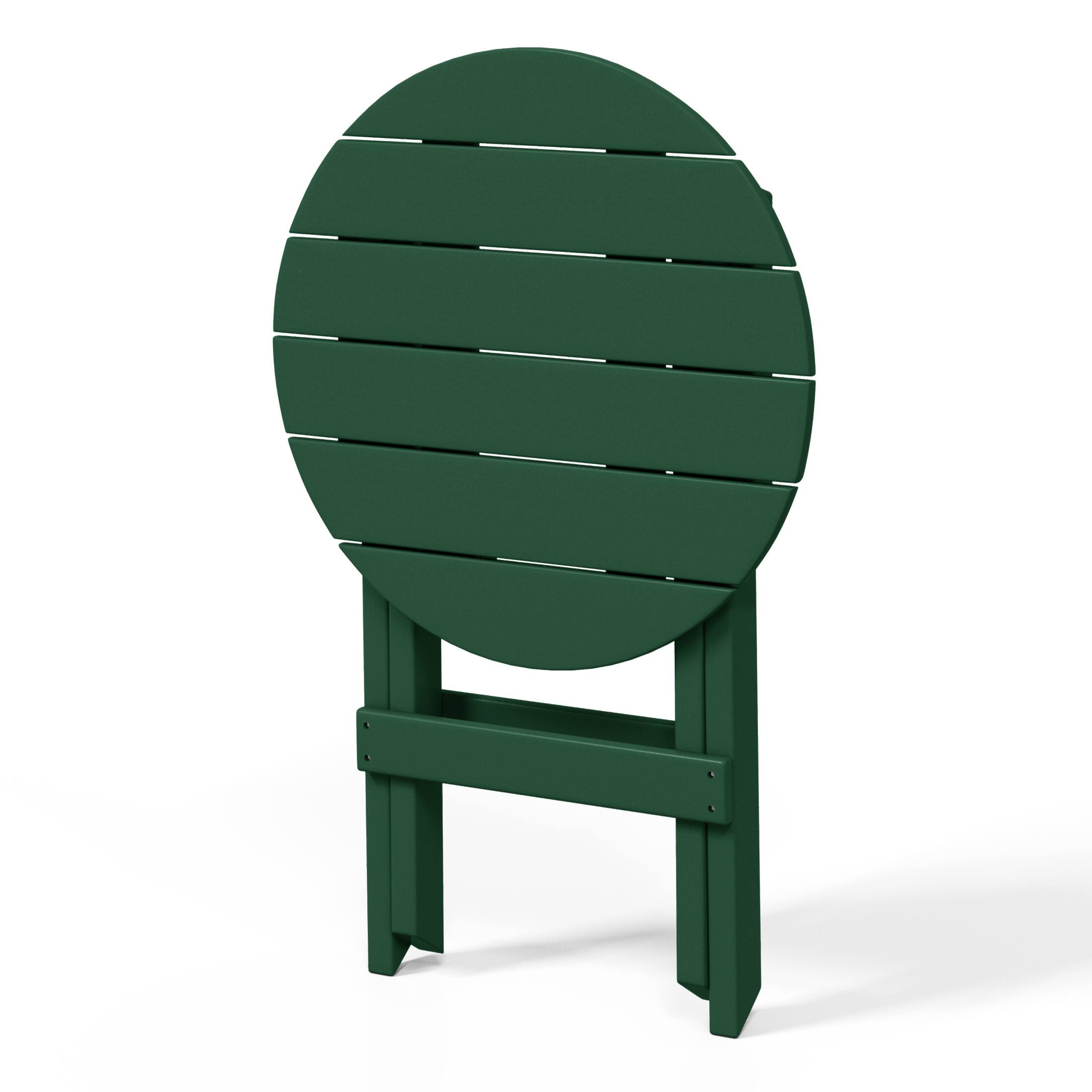 Alt View 3. WestinTrends - WestinTrends Malibu HDPE Outdoor 24.5 Inch Round Portable Folding Patio Dining Table - Dark Green.