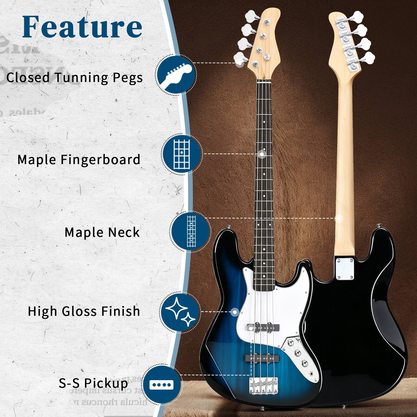 Feature  
Closed Tuning Pegs  
Maple Fingerboard  
Maple Neck  
High Gloss Finish  
S-S Pickup