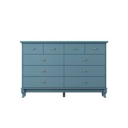 Famapy - Horizontal Dresser 10 Drawers of Chest with European - Style Elegance - Blue