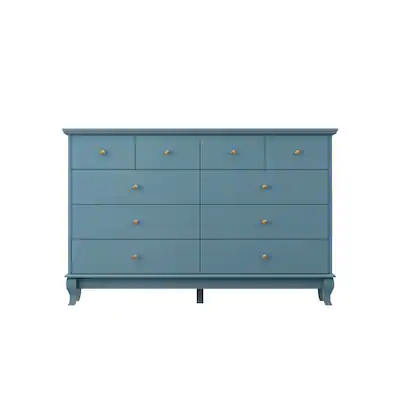 Famapy - Horizontal Dresser 10 Drawers of Chest with European - Style Elegance - Blue Famapy - Horizontal Dresser 10 Drawers of Chest with European - Style Elegance - Blue