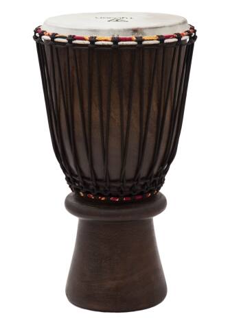Front. Tycoon Percussion - 10" Bougarabou, Rope-Tuned, Handcrafted Mango Wood Shell, Goat Skin Head, Often Used to Back Up the Djembe.