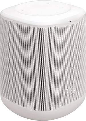 Front. JBL - Compact Wi-Fi home speaker for easy whole-home listening - White.