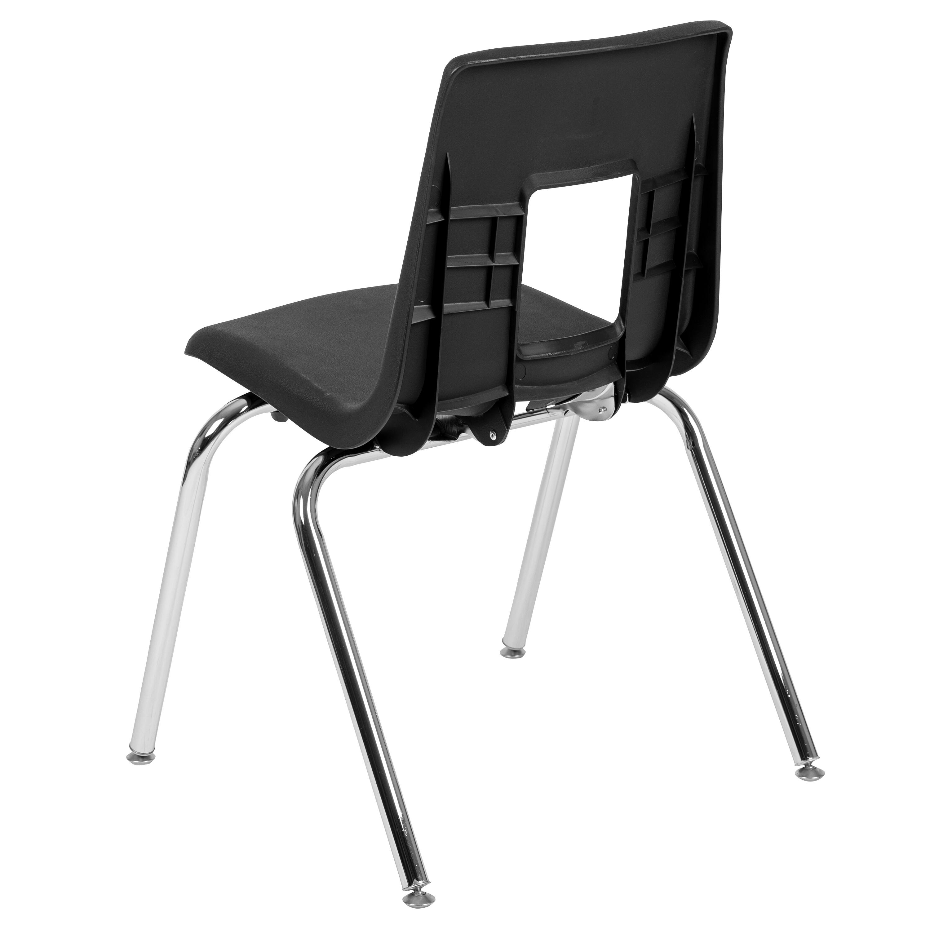 Alt View 3. Emma + Oliver - 4-pack Student Stack School Chair - 18-inch - Black.