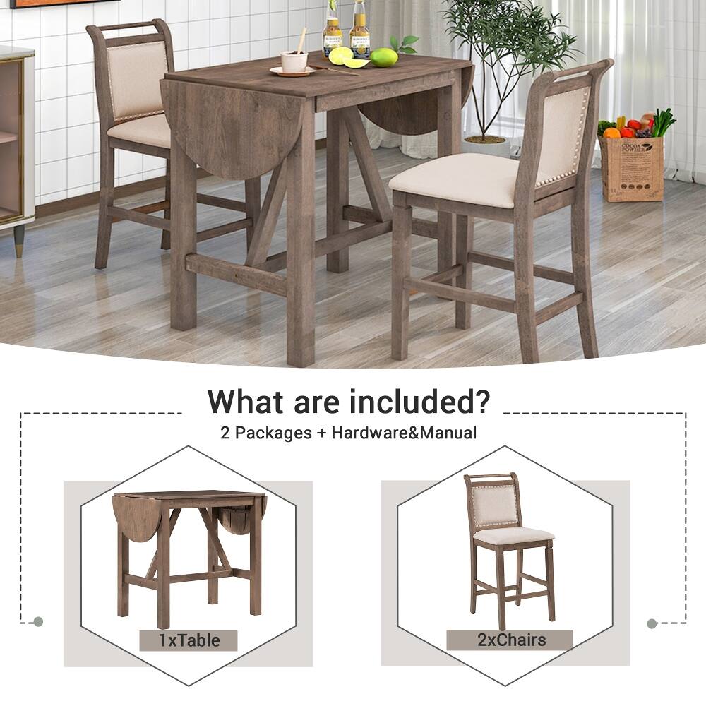 What are included?  
2 Packages + Hardware & Manual  
1xTable  
2xChairs