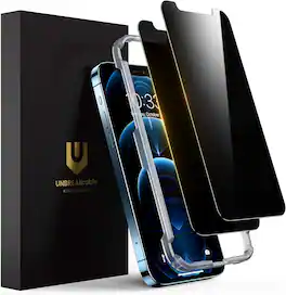 UNBREAKcable - 2-Pack Screen Protector Tempered Glass for iPhone 12/12 Pro - Privacy