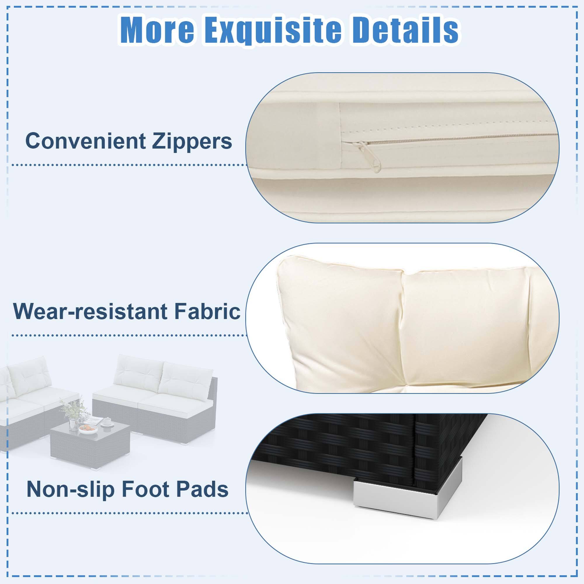 More Exquisite Details
Convenient Zippers
Wear-resistant Fabric
Non-slip Foot Pads