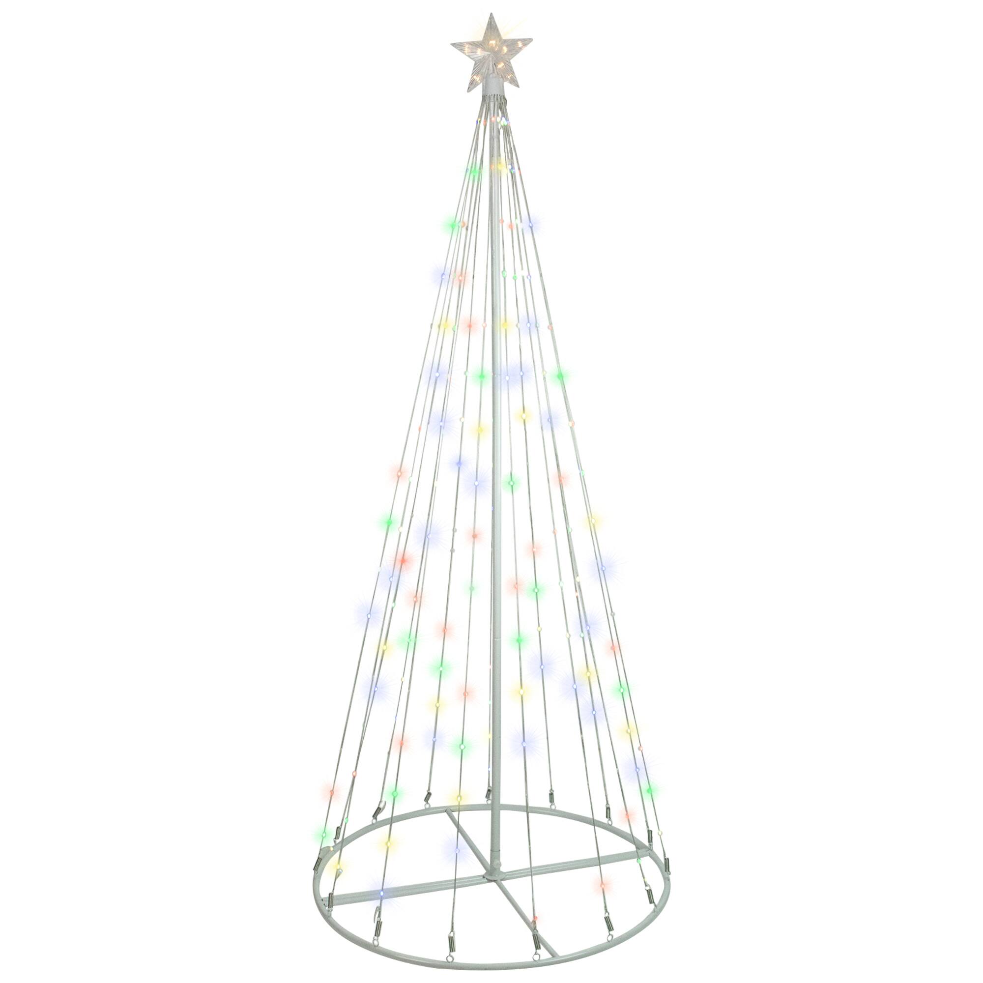 Alt View 1. Northlight - LED Lighted Color Changing Multiple Function Outdoor Christmas Cone Tree - 6' - White.