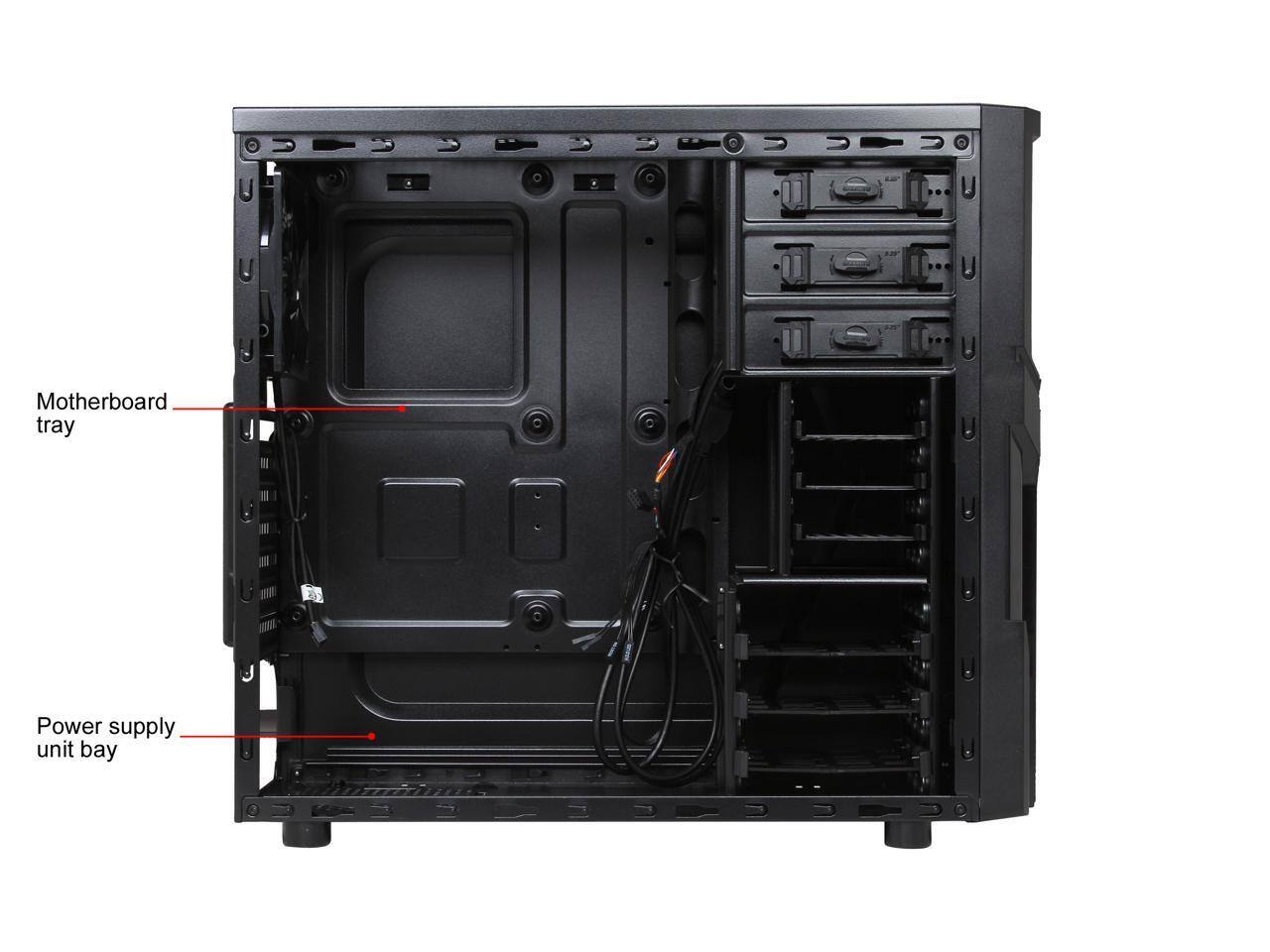 Motherboard tray  
Power supply unit bay