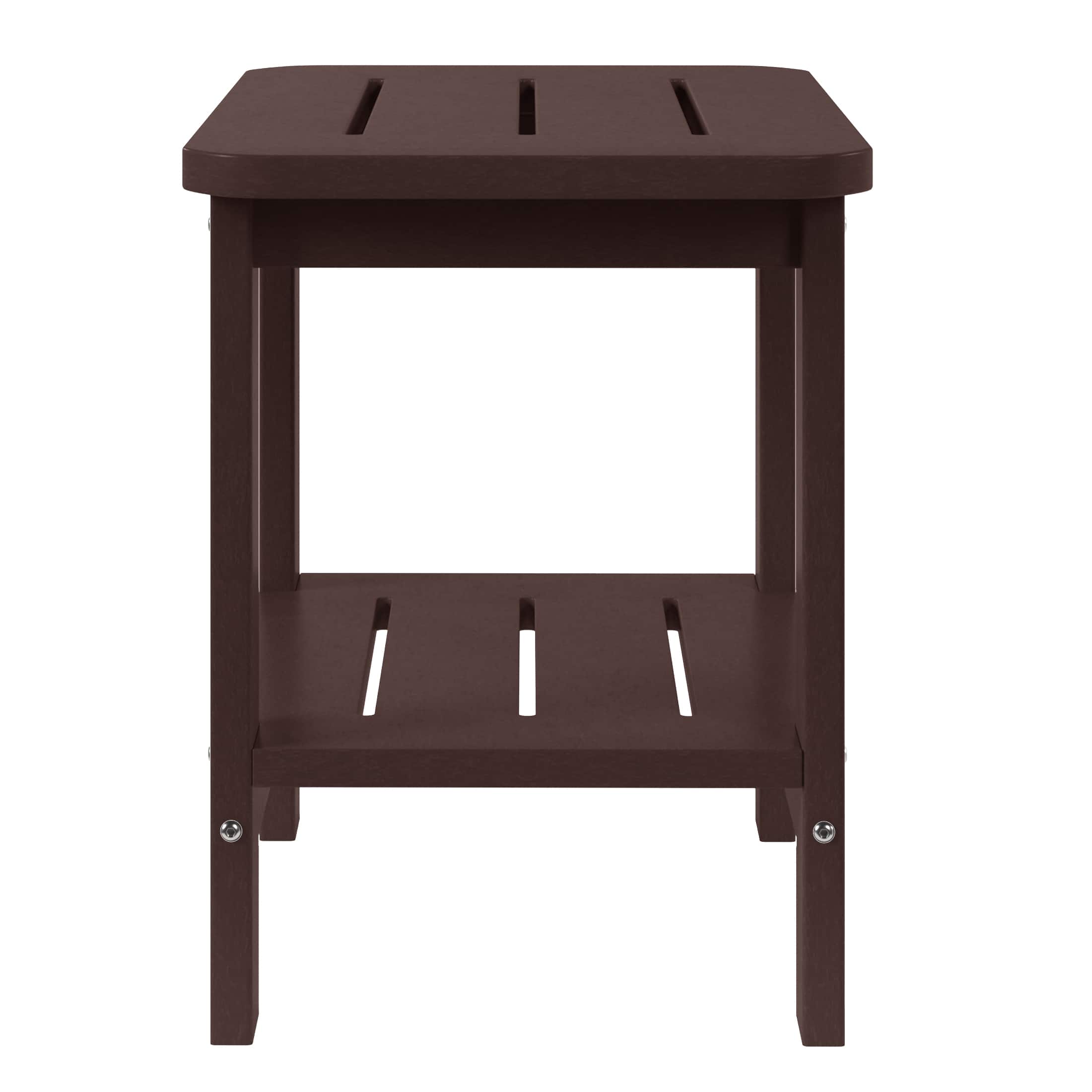 WestinTrends - Aruba 2-Tier Outdoor HDPE Modern Adirondack Square Patio Side Table - Dark Brown price history on PriceWatchPro