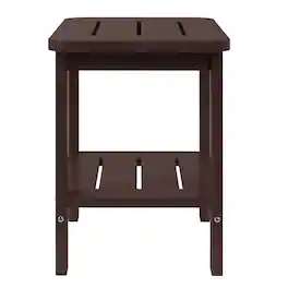 WestinTrends - Aruba 2-Tier Outdoor HDPE Modern Adirondack Square Patio Side Table - Dark Brown