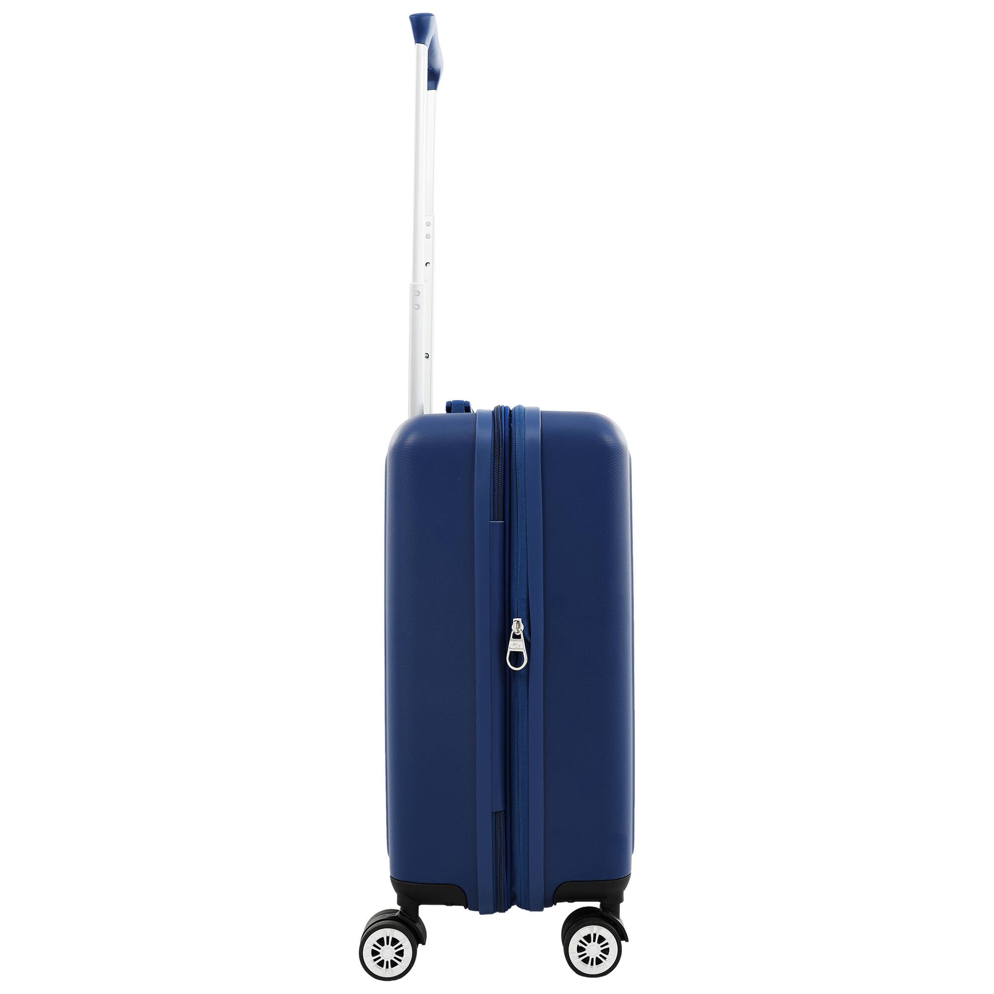 Left. Tommy Bahama - 21.5" Carry-On Hardside Spinner Luggage with 3D Pineapple - Blue.