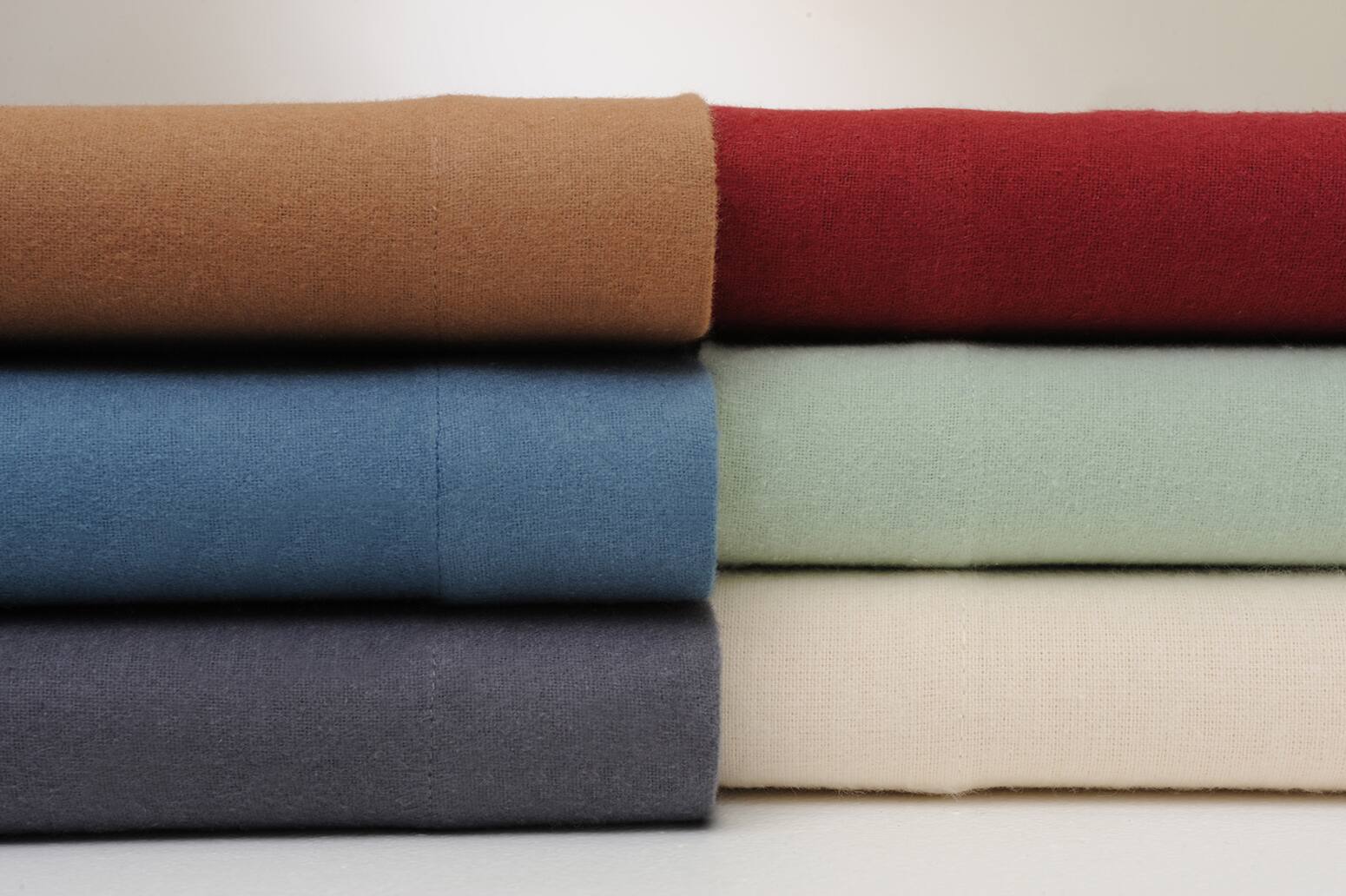 Angle. Bibb Home - Bibb Home Solid Flannel 4 Piece Sheet Set - Sage.