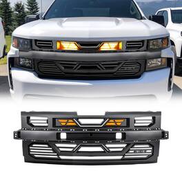 AMERICAN MODIFIED - Grille w/Lights for 19-21 Chevy Silverado 1500 - Matte Black