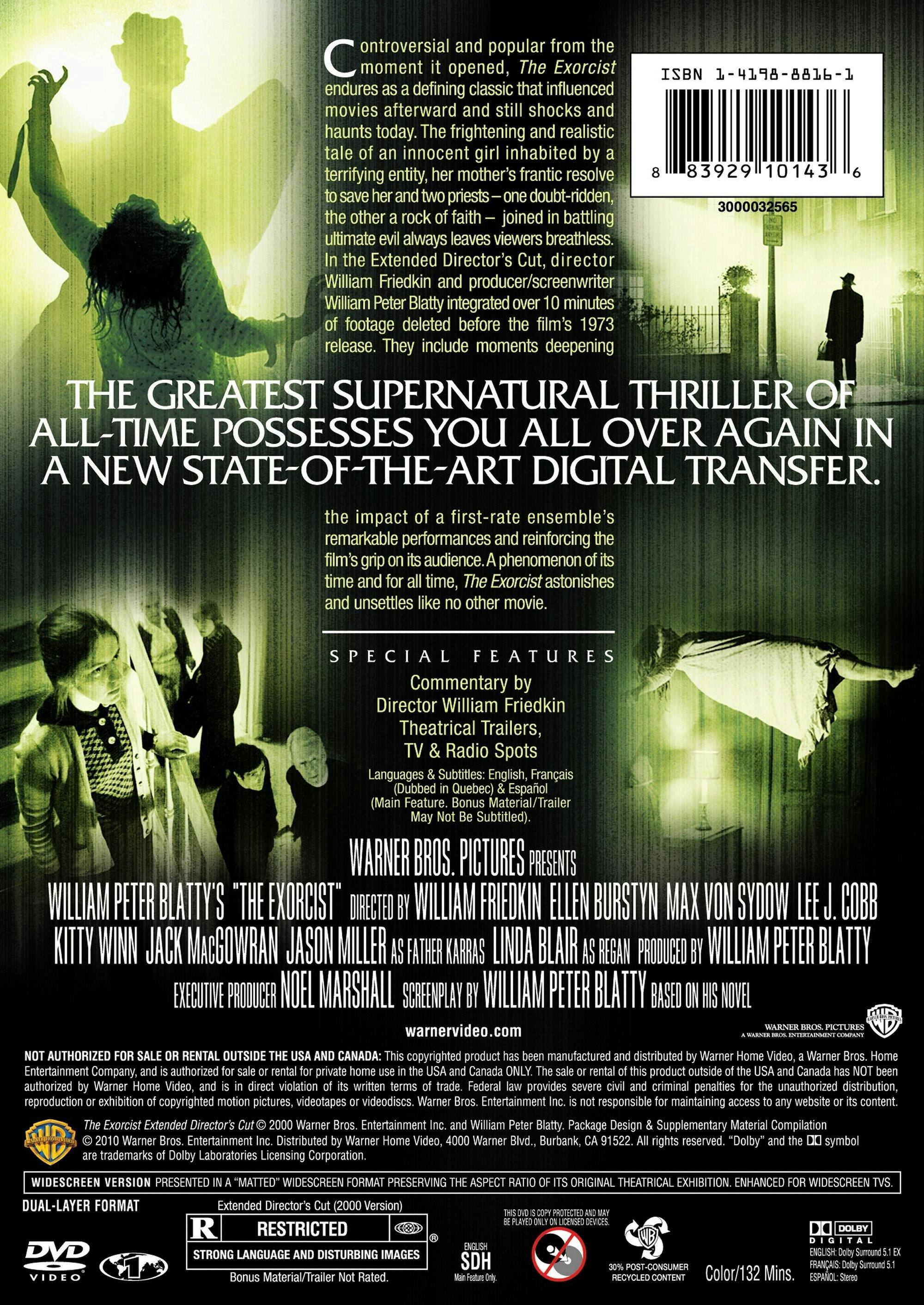 Angle. The Exorcist: Extended Director's Cut (DVD Director's Cut) [DVD].