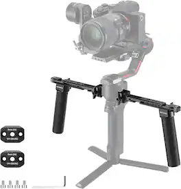 Neewer - Dual Handgrip Kit for DJI RS Gimbal - with NATO Rails & Quick Release Clamps for RS4/RS3/RS2 - Black