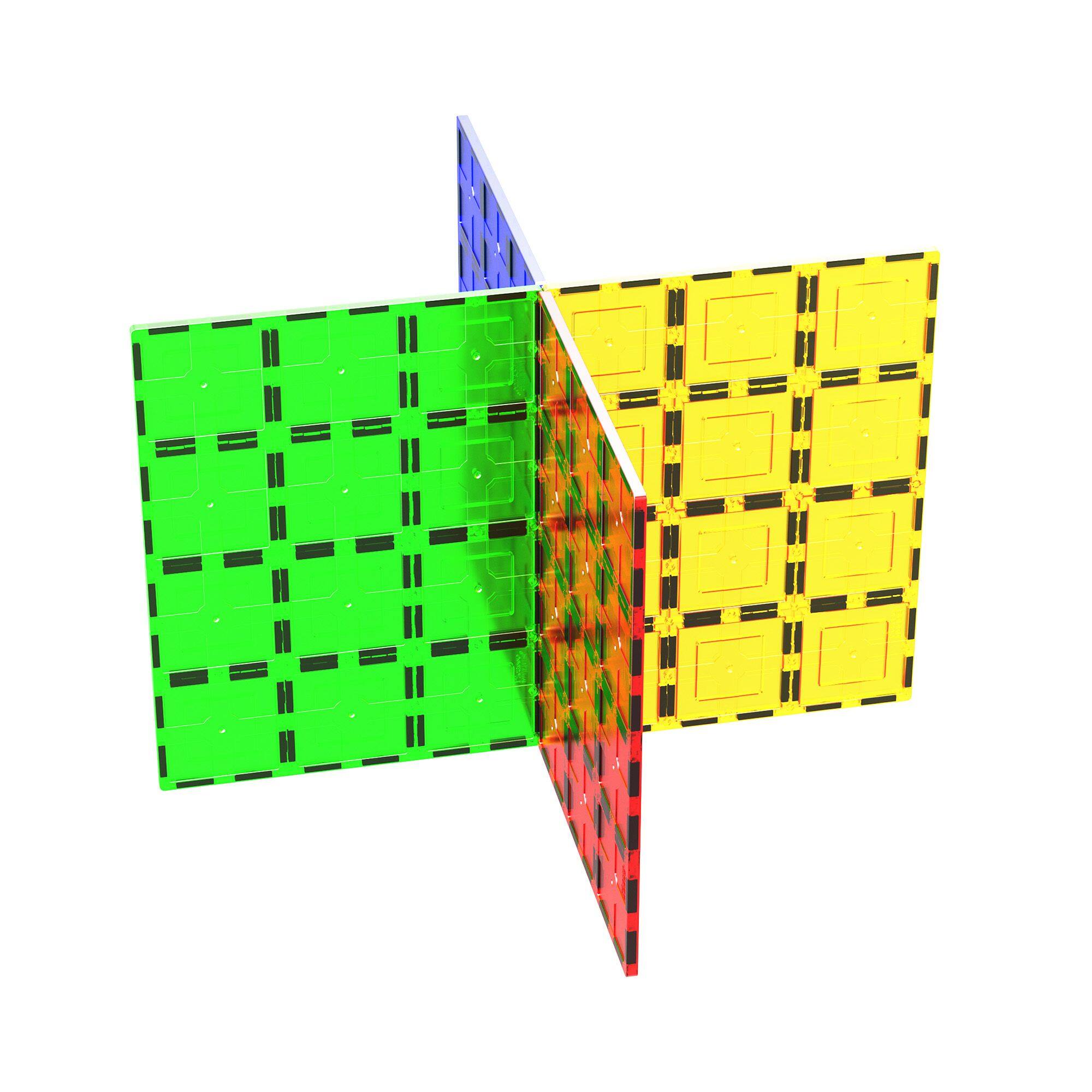 Alt View 3. PicassoTiles - PICASSO-TILES Stabilizer Base for Magnetic Tiles, Construction STEM Building Blocks Educational Toy, Large 4PCS - Multicolor.