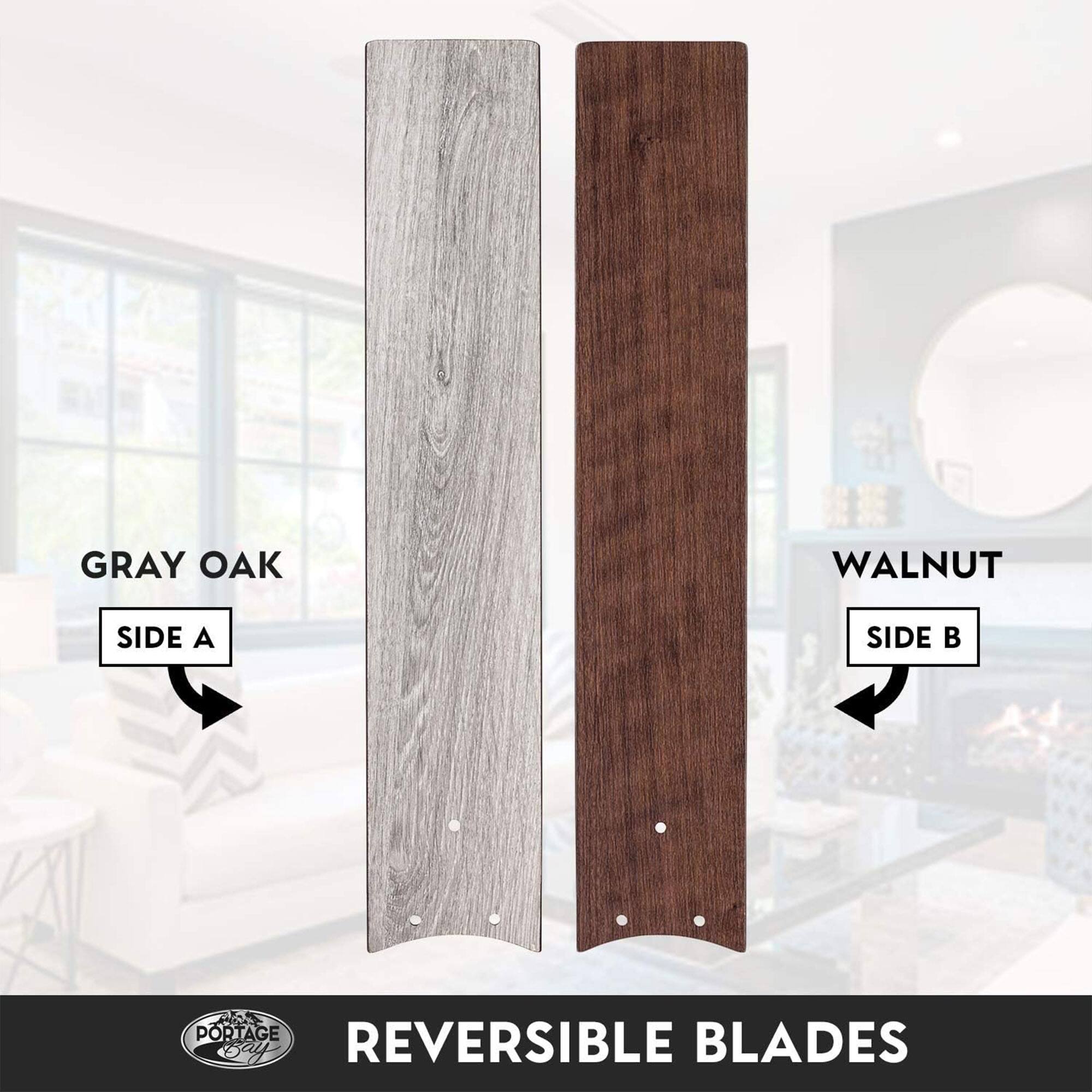 GRAY OAK SIDE A  
WALNUT SIDE B  
REVERSIBLE BLADES  
PORTAGE