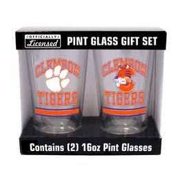 Logo Brands - Clemson Tigers 16oz. Pint Glass Two Pack - Multicolor