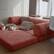 Front. KERDOM - 78 Inch W Sectional Modular Sofa, 3-4 Person Corduroy Sofa Bed Foldable, High Rebound Density Sponge Sofa, Block Couch - Pink.