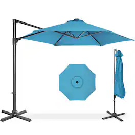 Best Choice Products - 10ft 360 Rotating Cantilever Offset Hanging Patio Umbrella - Sky Blue