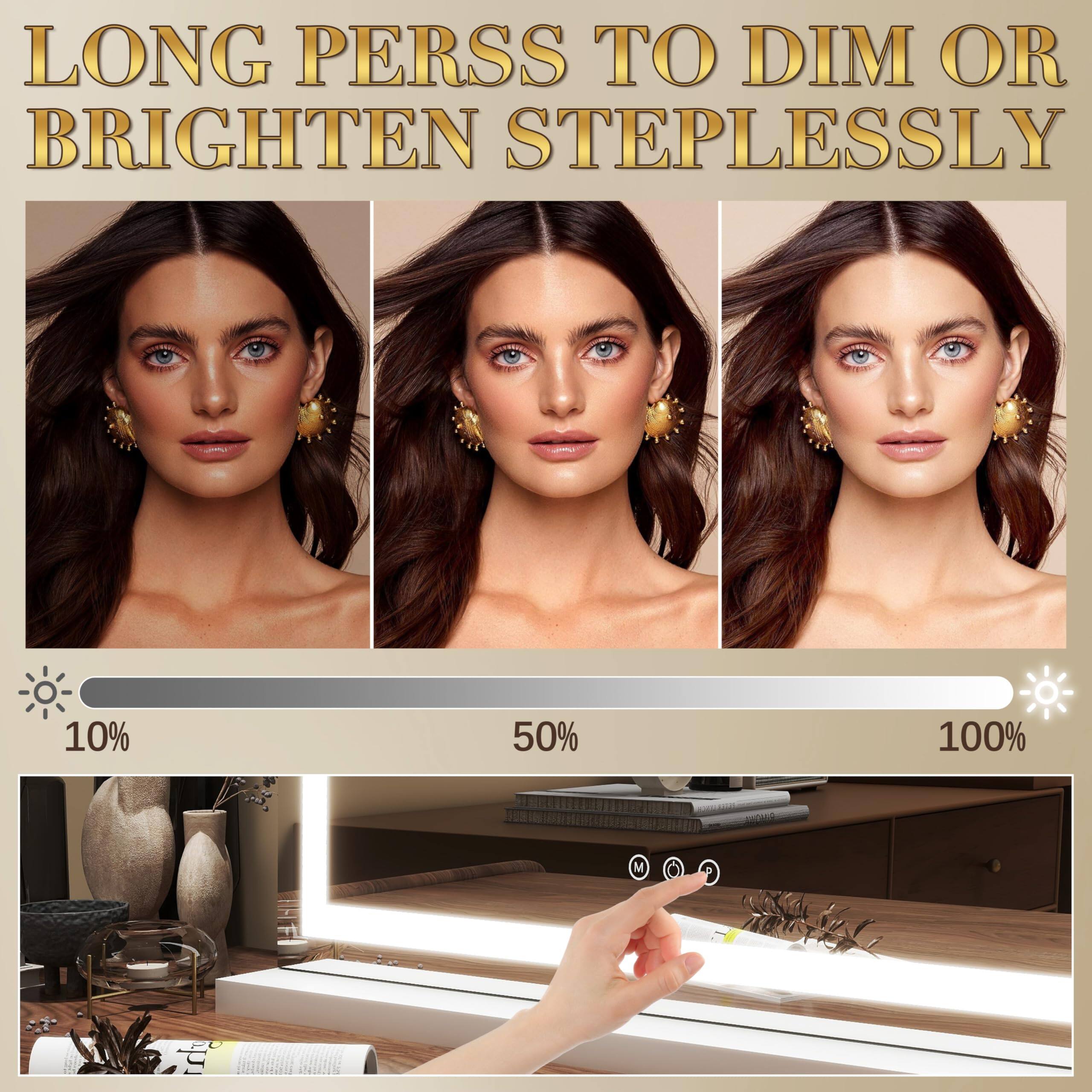 LONG PRESS TO DIM OR BRIGHTEN STEPLESSLY

10% 50% 100%
