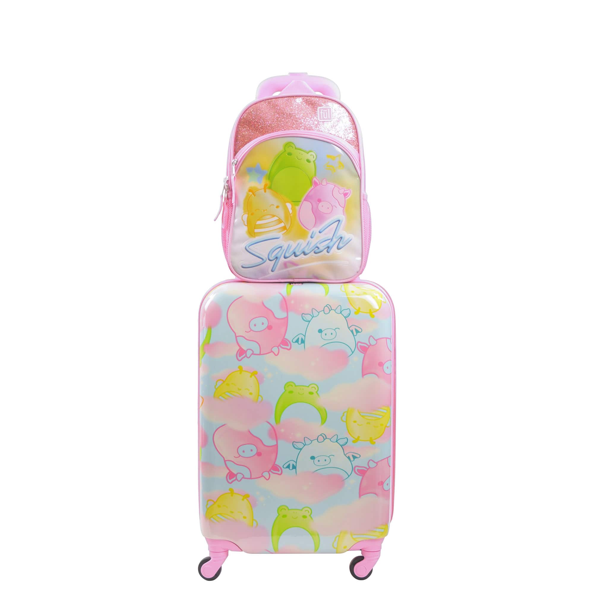 Ful - Squishmallows Clouds 2-Piece Set – 21" Suitcase and 13" Backpack - MulTI