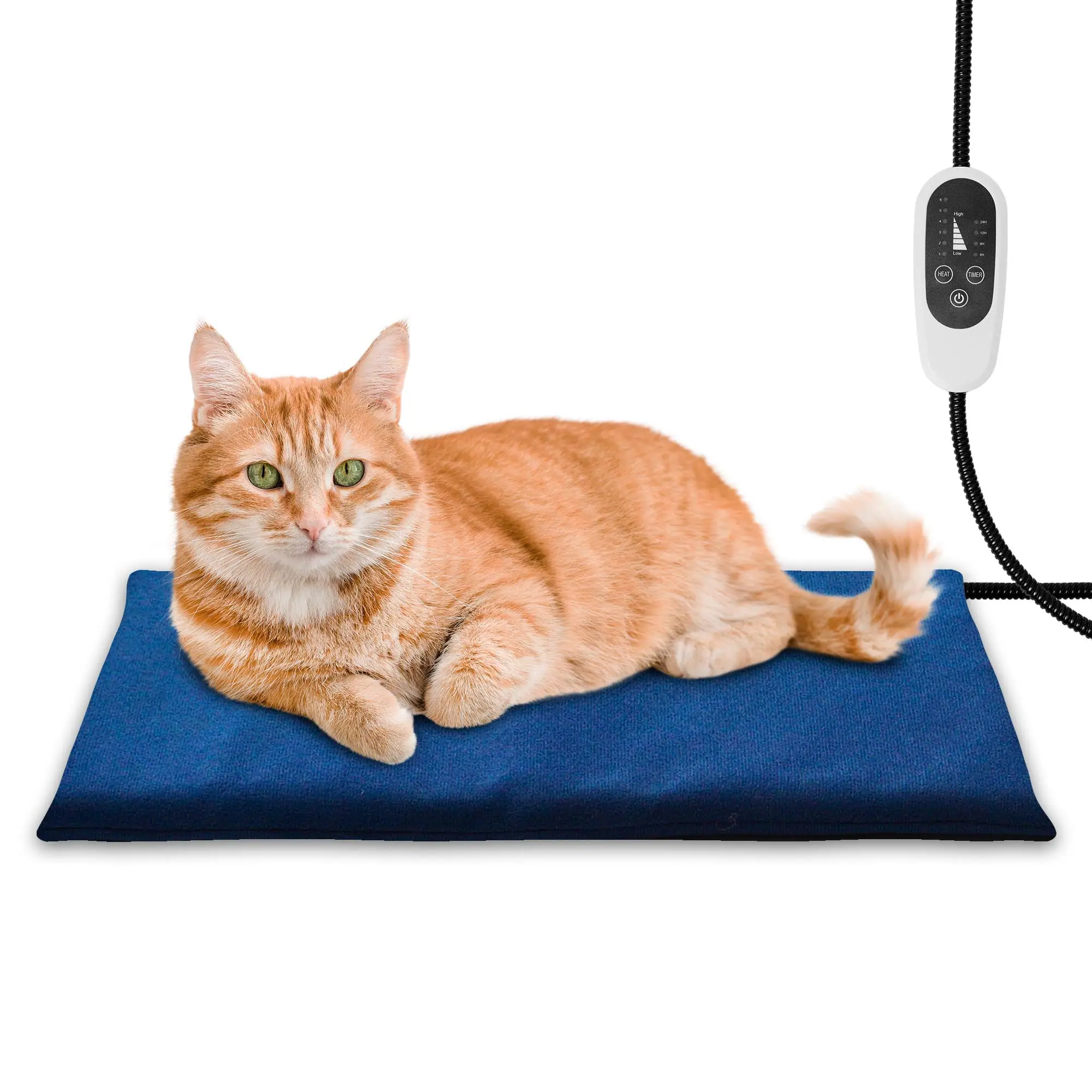 Front. G128 - G128 Pet Heating Pad 23.62x17.72IN, 6 Temperature Settings, Timer, Waterproof, Chew Resistant Cord - Blue.