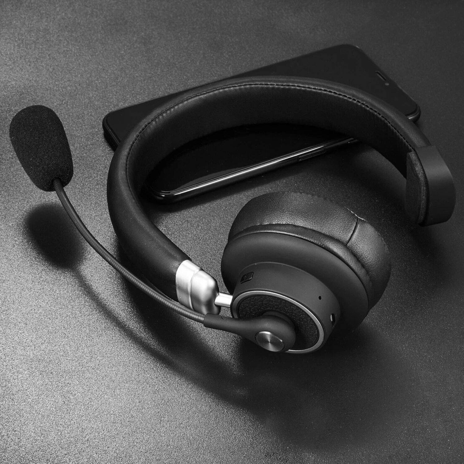 Left. Stock Preferred - Wireless Bluetooth Headset with Mic – Noise-Cancelling - Black.