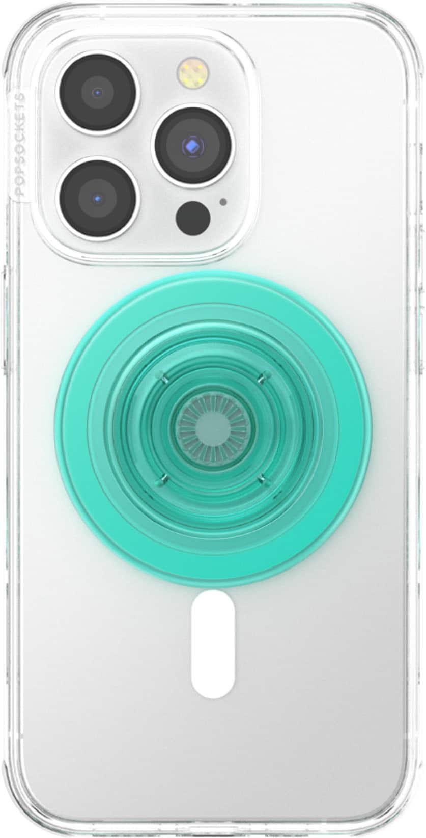 Alt View 1. PopSockets - MagSafe PopGrip Universal Magnetic Grip & Stand with Adapter Ring for Cell Phones - Translucent Mint.